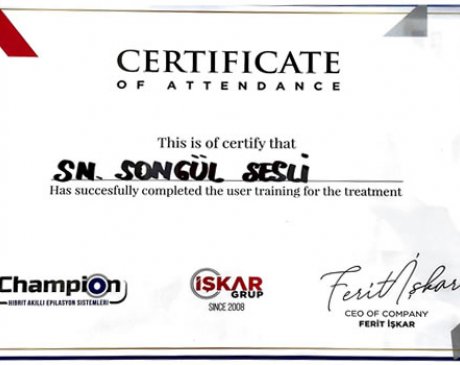 Champion Cihaz Kullanım Sertifikası