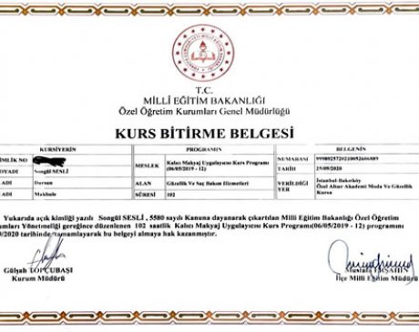 Esstetisyenlik & Kalıcı Makyaj Sertifikası